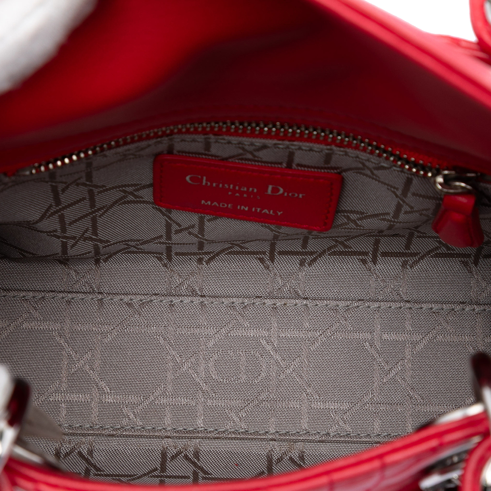 Pre-Loved Dior Mini Lambskin Cannage Lady Dior - Picture 4 of 7